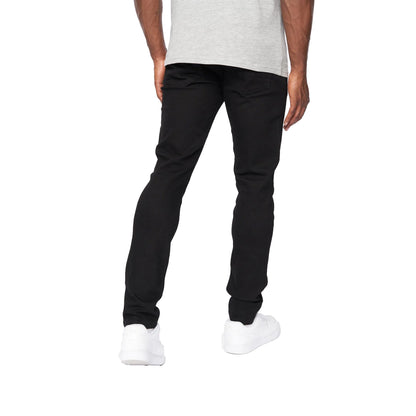 Solid Black - Back - Crosshatch Mens Barbeck Slim Jeans