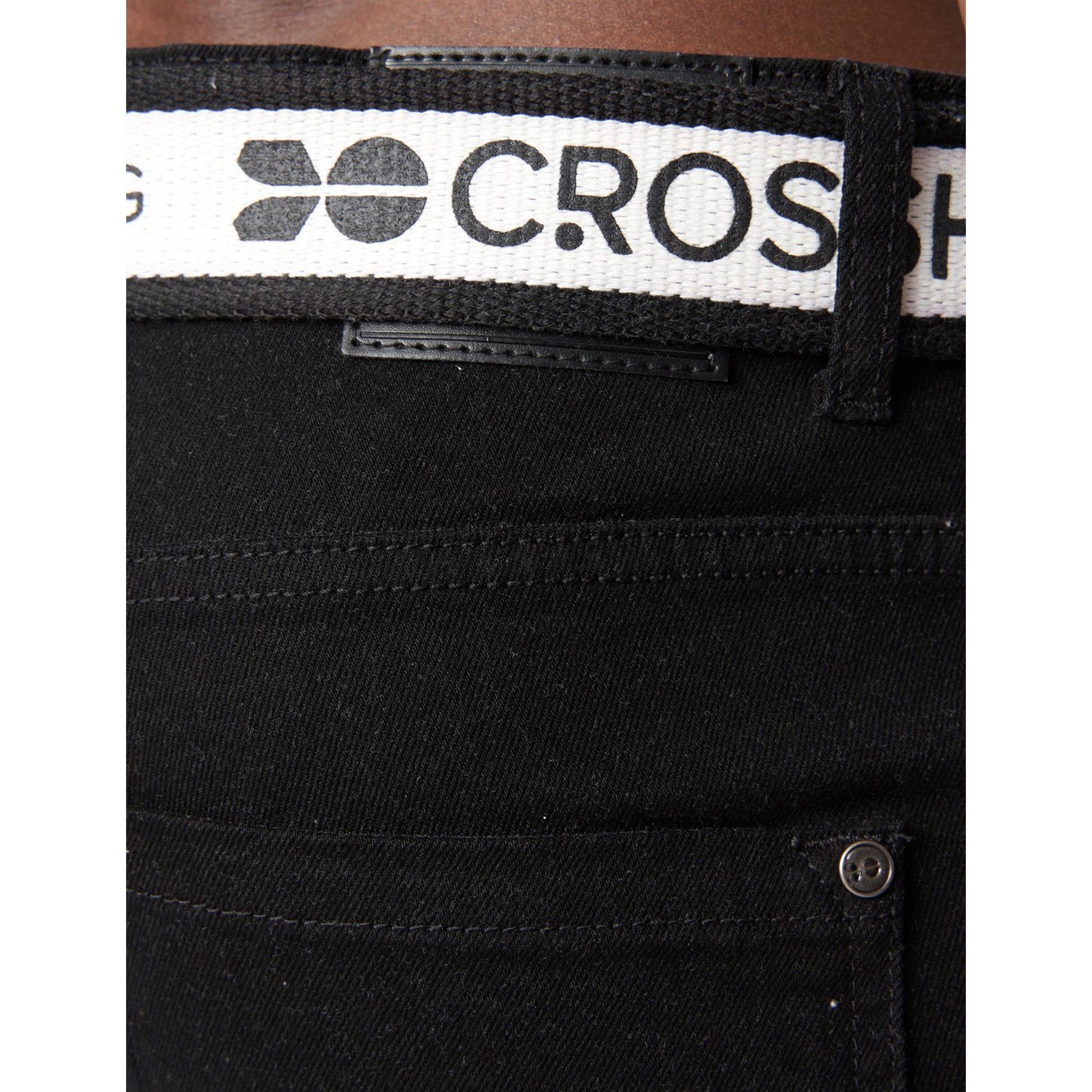 Solid Black - Side - Crosshatch Mens Barbeck Slim Jeans