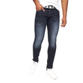 Blue Black - Side - Crosshatch Mens Barbeck Slim Jeans