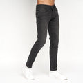 Black - Close up - Crosshatch Mens Sheldons Slim Jeans