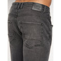 Dark Charcoal - Side - Crosshatch Mens Sheldons Slim Jeans