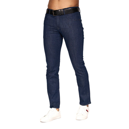 Raw Wash - Side - Crosshatch Mens Farrowed Stretch Jeans