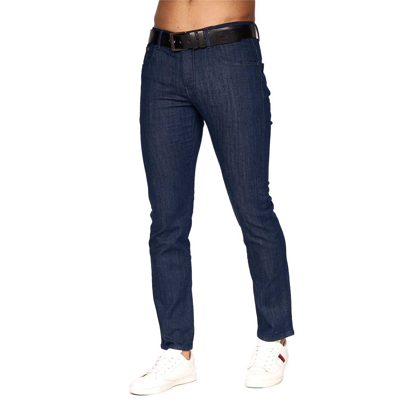 Raw Wash - Side - Crosshatch Mens Farrowed Stretch Jeans