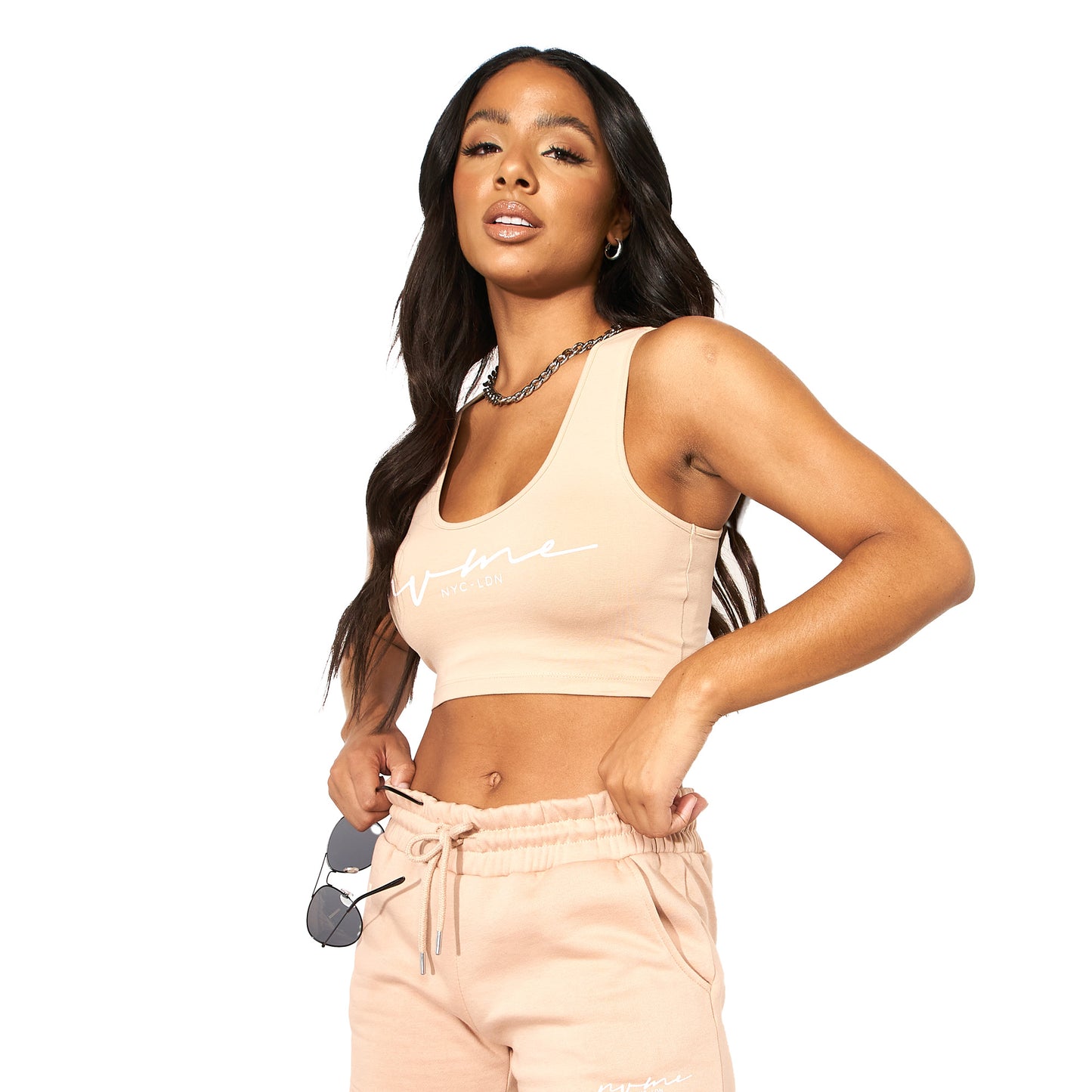 Sage - Front - NVME Womens-Ladies Mazey Cropped Vest Top