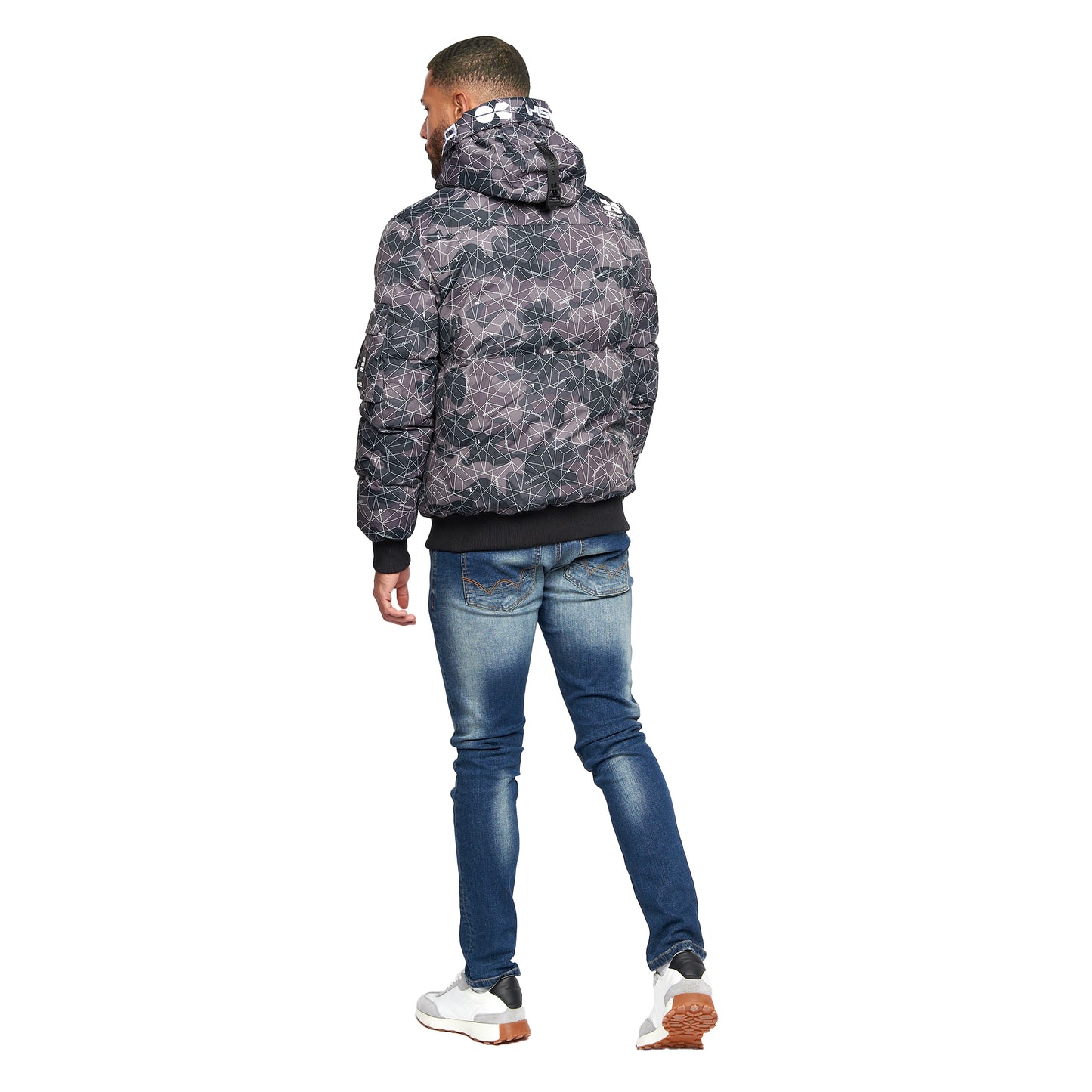 Dark - Back - Crosshatch Mens Milwaka Camo Jacket