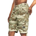 Olive - Side - Crosshatch Mens Jimster Camo Cargo Shorts