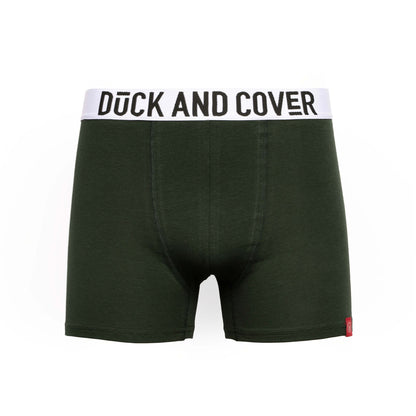 Green-Blue - Side - Duck and Cover Mens Galton Boxer Shorts (Pack of 2)