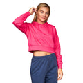 Magenta - Side - Juice Womens-Ladies Danica Cropped Hoodie