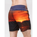 Orange - Back - Crosshatch Mens Shelford Sunset Swim Shorts