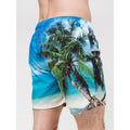 Blue - Back - Crosshatch Mens Shelford Tropical Island Swim Shorts