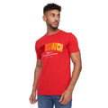 Red - Side - Crosshatch Mens Flocked T-Shirt