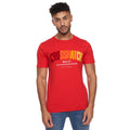Red - Front - Crosshatch Mens Flocked T-Shirt