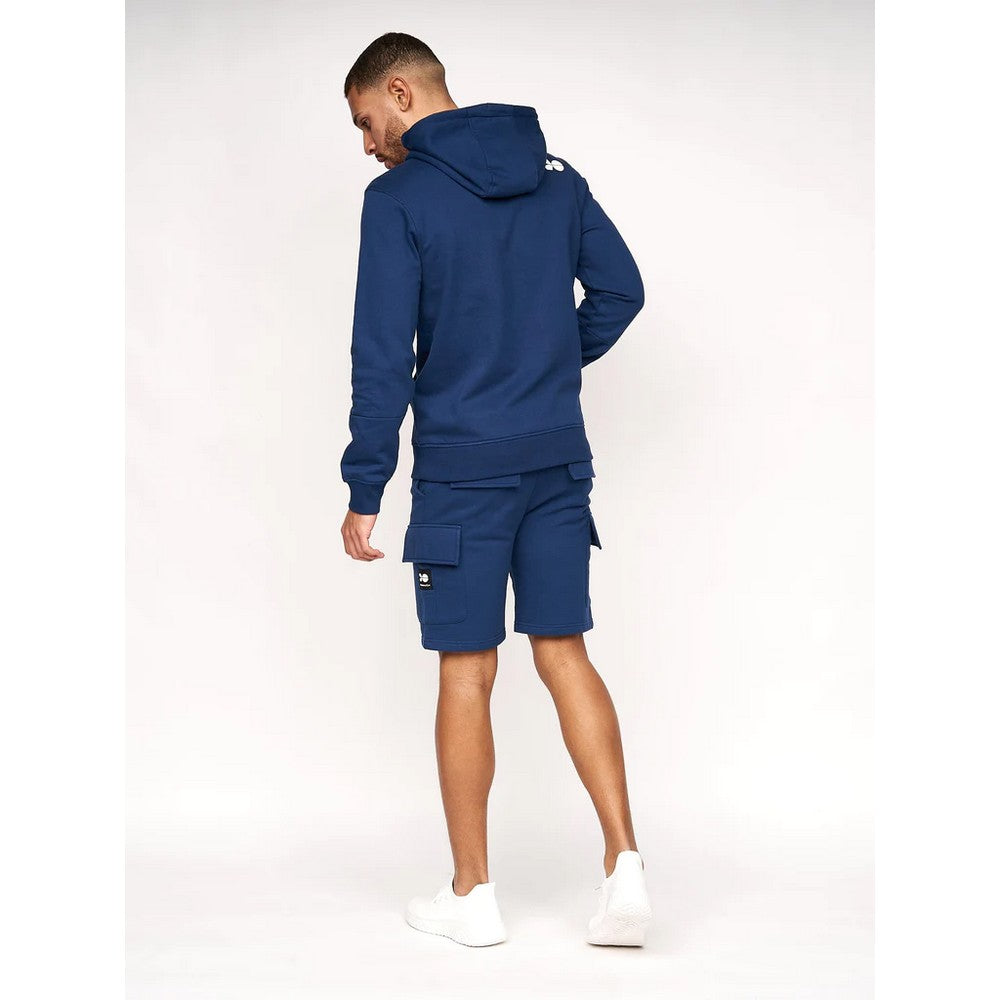 Estate Blue - Back - Crosshatch Mens Logo Cargo Shorts