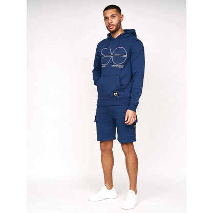 Estate Blue - Pack Shot - Crosshatch Mens Logo Cargo Shorts