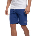 Blue - Side - Crosshatch Mens Goldsbury Fleece Shorts