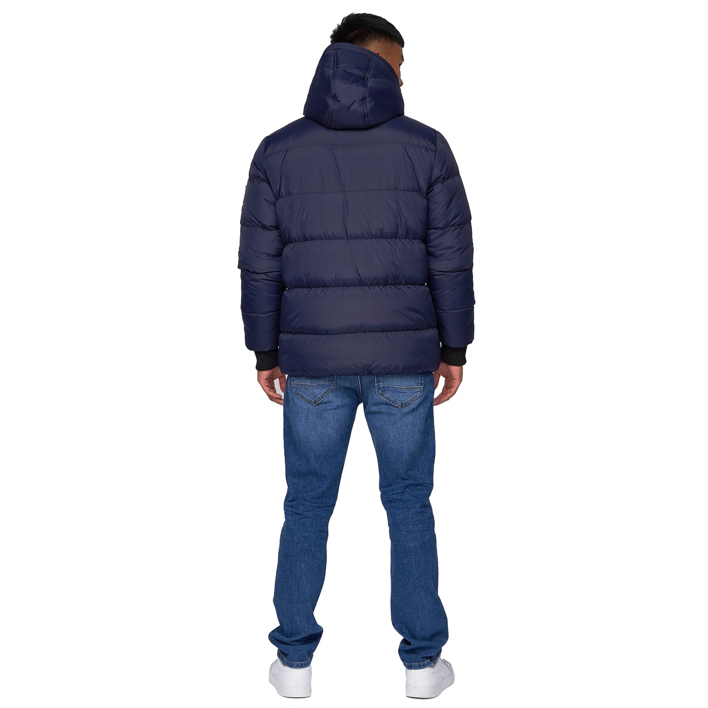 Navy - Back - Crosshatch Mens Bowmer Embossed Jacket