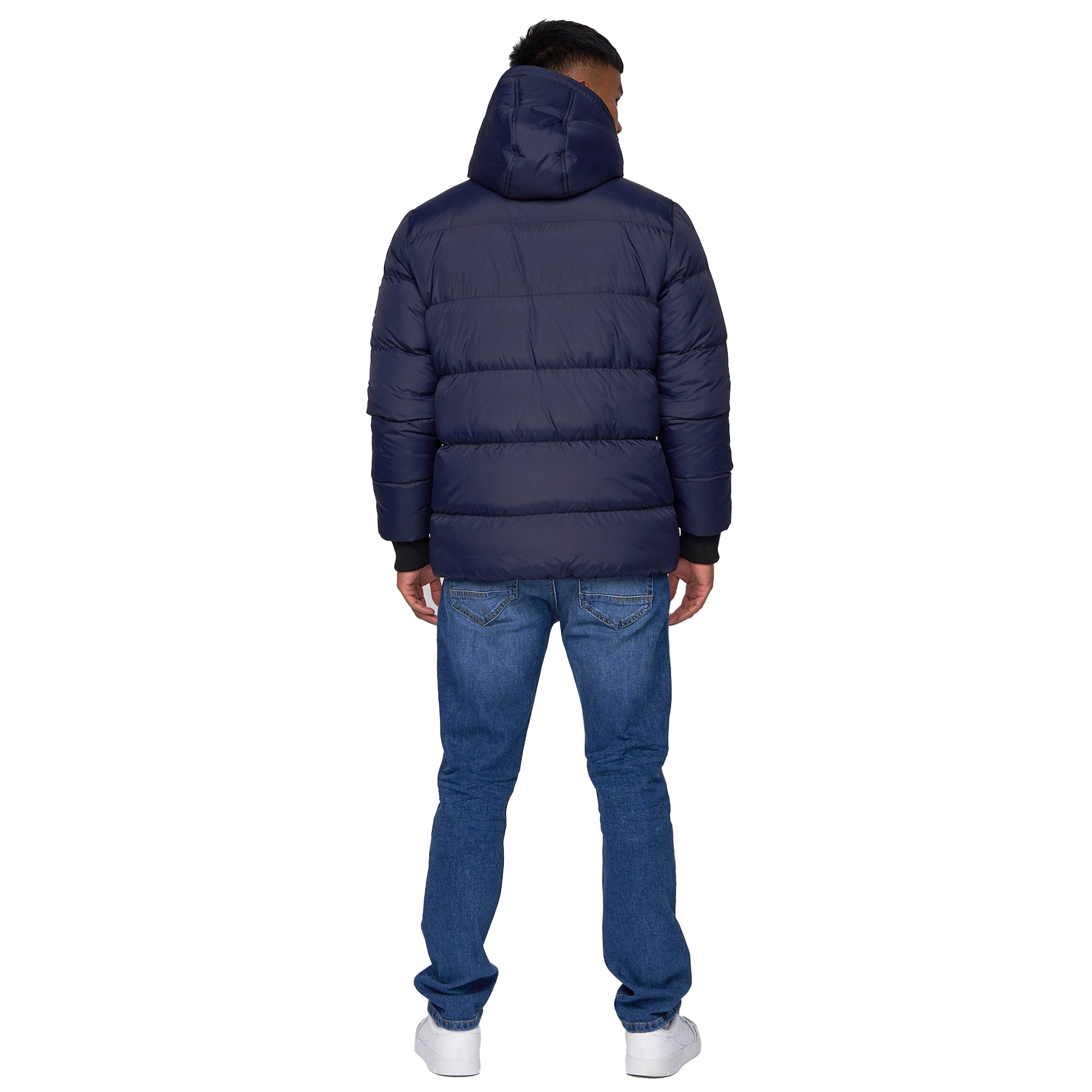 Navy - Back - Crosshatch Mens Bowmer Embossed Jacket