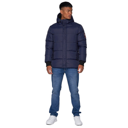 Navy - Pack Shot - Crosshatch Mens Bowmer Embossed Jacket