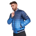 Blue - Side - Crosshatch Mens Basefade Padded Jacket