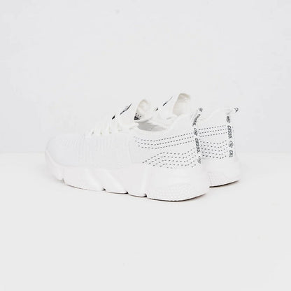 White - Back - Crosshatch Mens Wingard Knitted Trainers