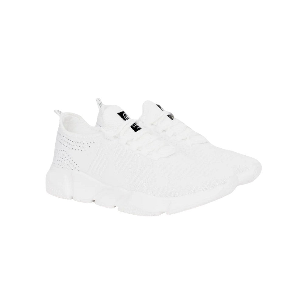 White - Front - Crosshatch Mens Wingard Knitted Trainers