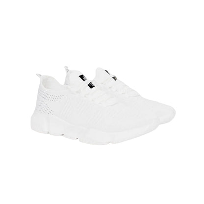 White - Front - Crosshatch Mens Wingard Knitted Trainers