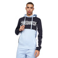 Navy-Light Blue - Front - Crosshatch Mens Compounds Hoodie