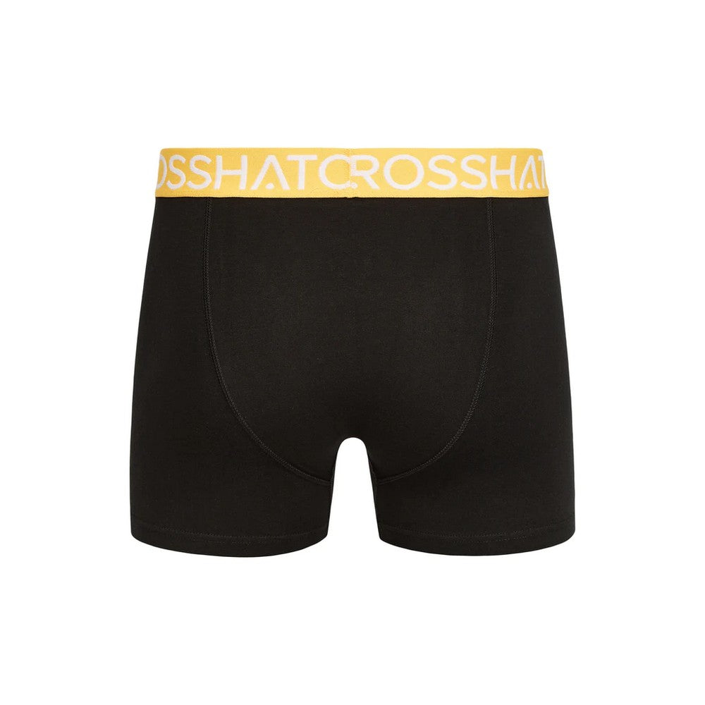 Yellow - Back - Crosshatch Mens Kamzon Boxer Shorts (Pack of 2)