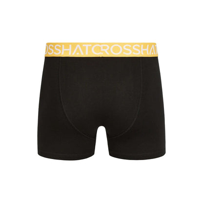 Yellow - Back - Crosshatch Mens Kamzon Boxer Shorts (Pack of 2)