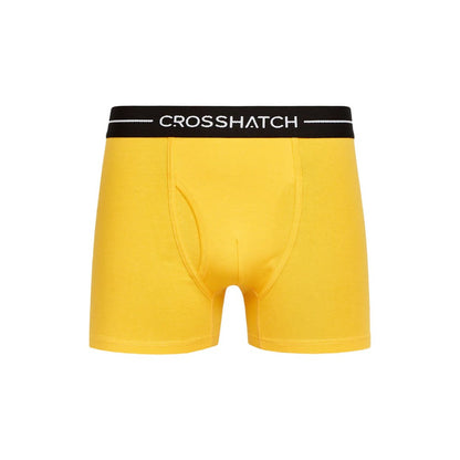 Yellow - Side - Crosshatch Mens Hexter Boxer Shorts (Pack Of 2)