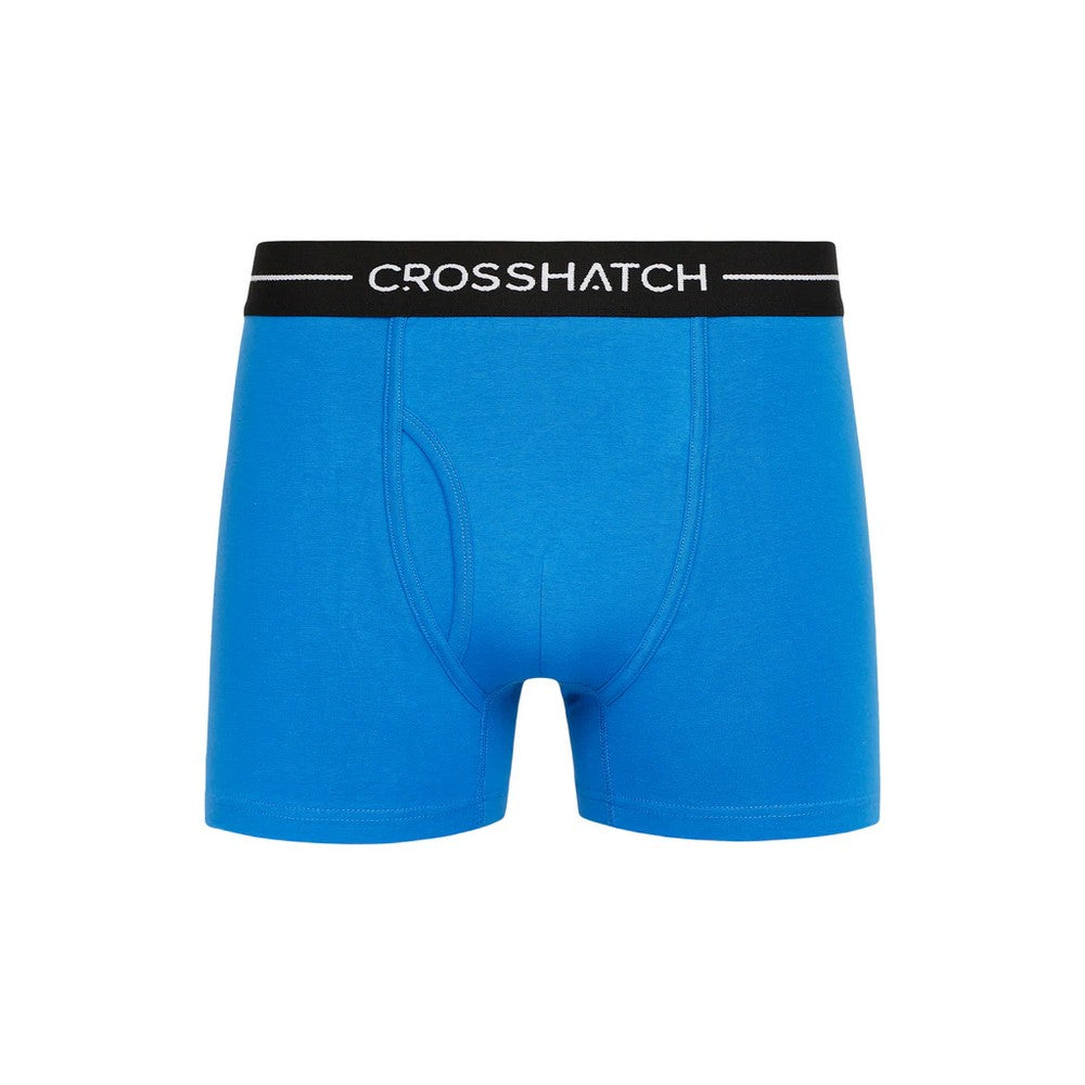 Blue - Side - Crosshatch Mens Hexter Boxer Shorts (Pack Of 2)