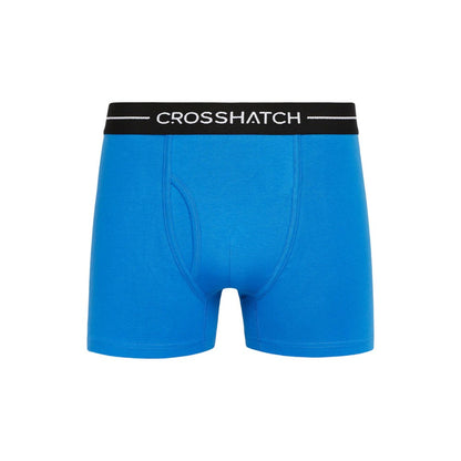 Blue - Side - Crosshatch Mens Hexter Boxer Shorts (Pack Of 2)
