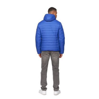 Blue - Back - Crosshatch Mens Rawsolid Hooded Jacket