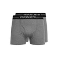 Charcoal Marl - Front - Crosshatch Mens Ambek Boxer Shorts (Pack of 2)