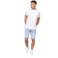 Light Wash - Close up - Crosshatch Mens Tonwin Denim Embossed Shorts