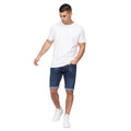 Dark Wash - Close up - Crosshatch Mens Tonwin Denim Embossed Shorts