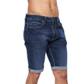 Dark Wash - Front - Crosshatch Mens Tonwin Denim Embossed Shorts