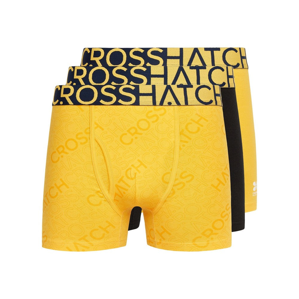 Yellow - Front - Crosshatch Mens Typan Boxer Shorts (Pack of 3)