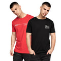 Red-Black - Front - Crosshatch Mens Baxley T-Shirt (Pack of 2)