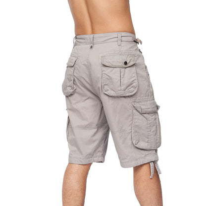 Light Grey - Back - Crosshatch Mens Jimster Cargo Shorts