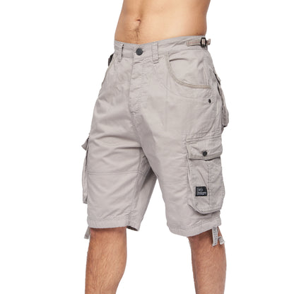 Light Grey - Side - Crosshatch Mens Jimster Cargo Shorts