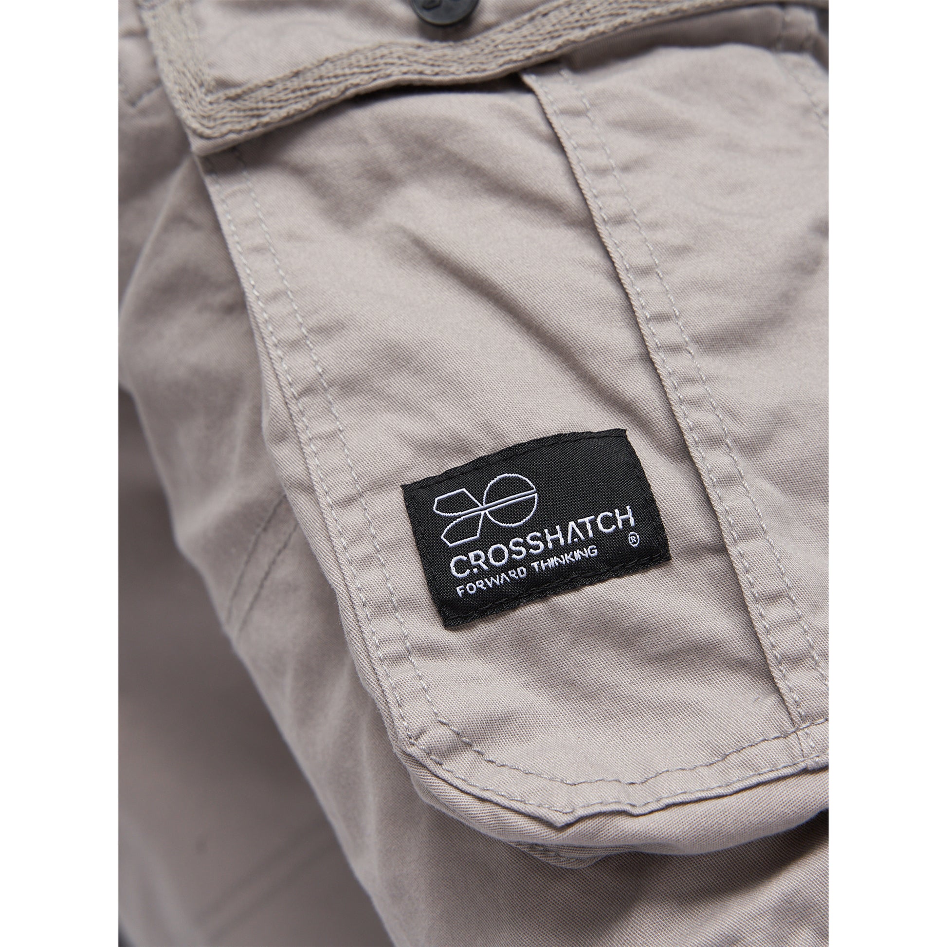 Light Grey - Pack Shot - Crosshatch Mens Jimster Cargo Shorts
