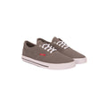 Grey - Front - Crosshatch Mens Skywalk Canvas Trainers