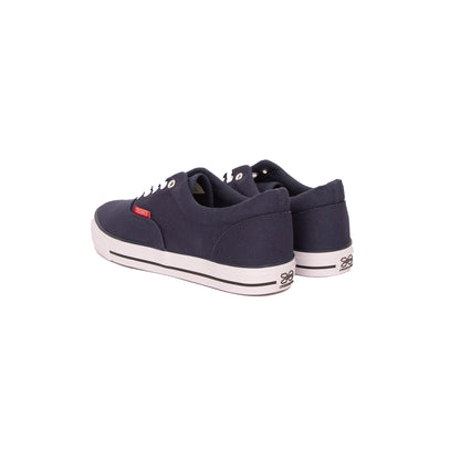 Navy - Back - Crosshatch Mens Skywalk Canvas Trainers