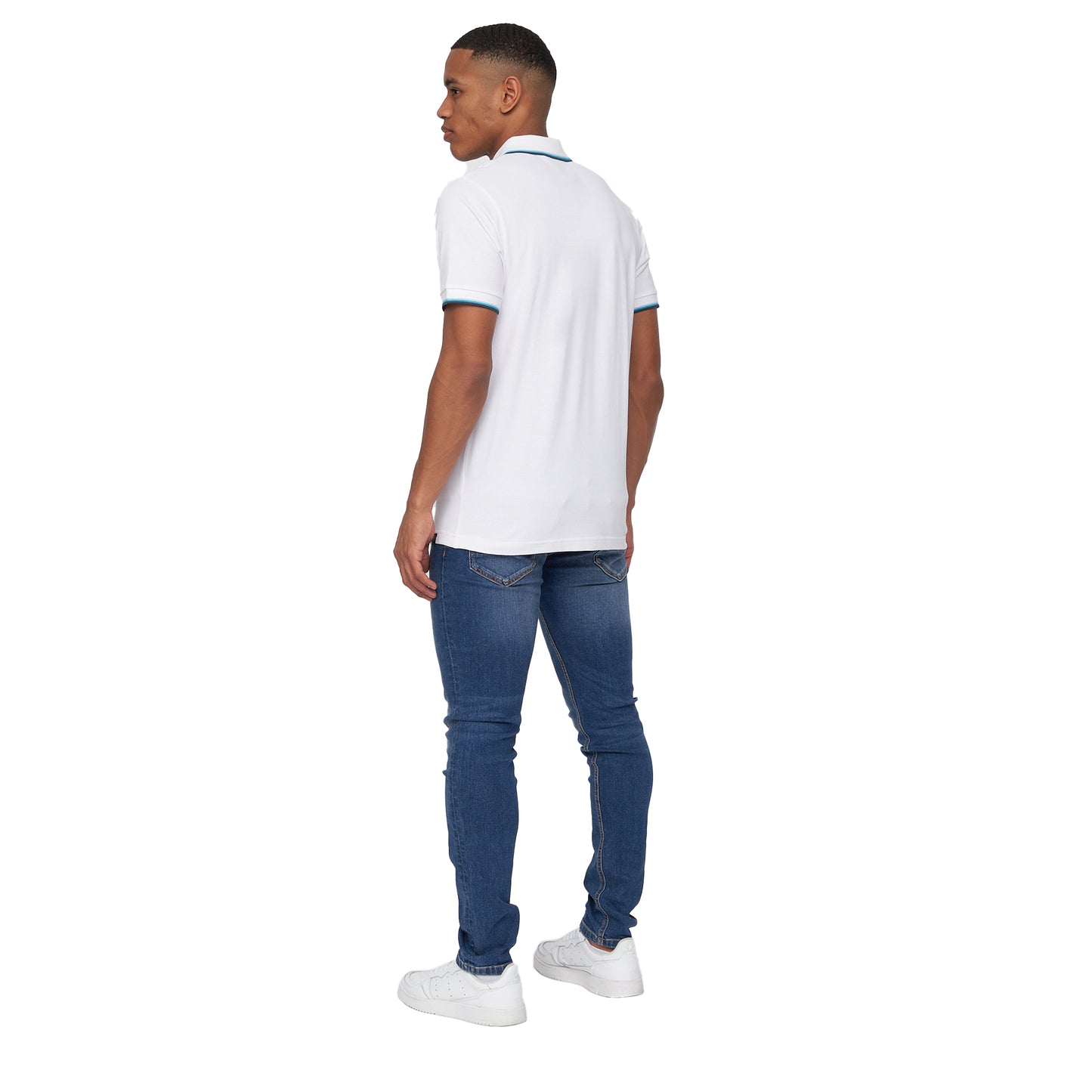 White - Back - Duck and Cover Mens Hanan Polo Shirt