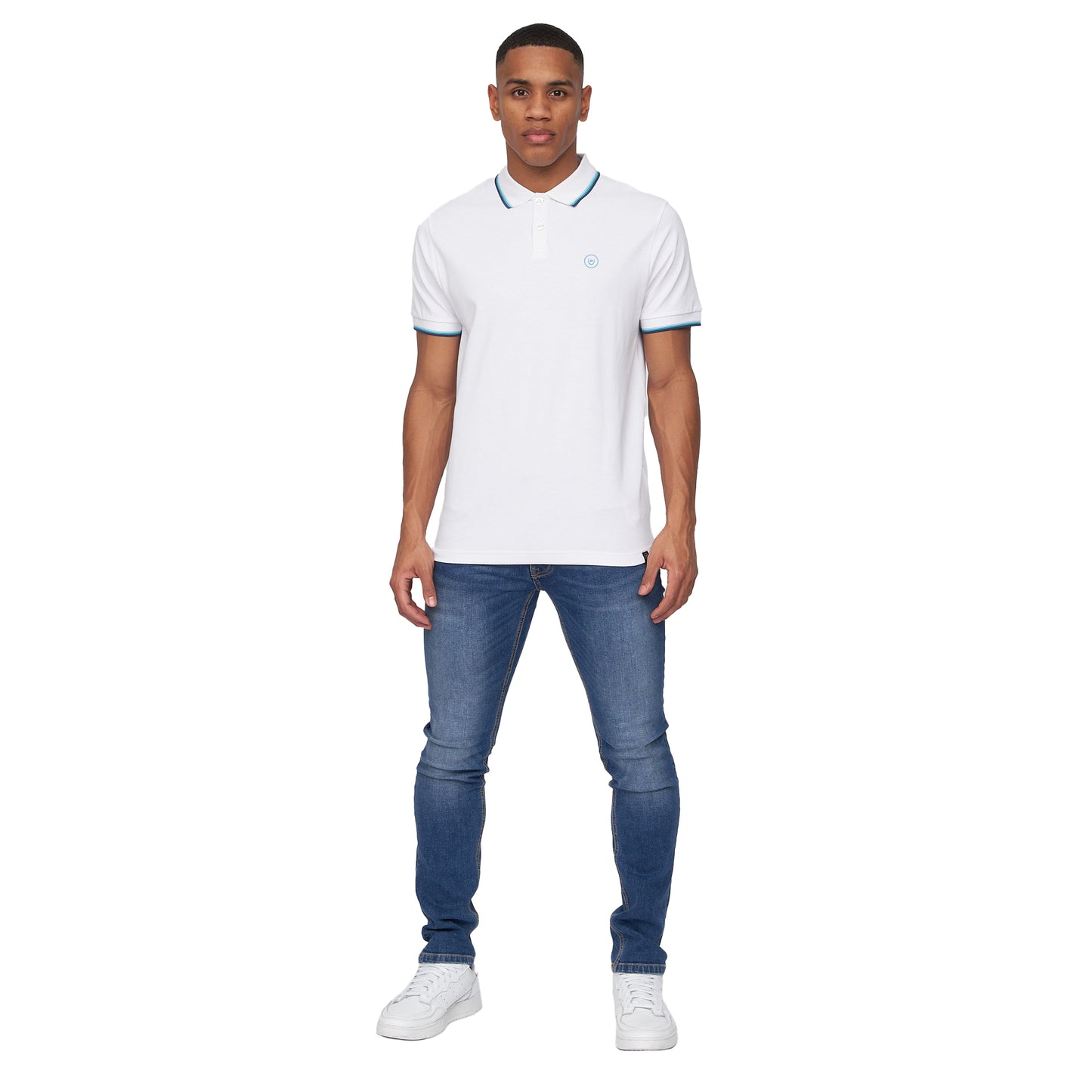White - Pack Shot - Duck and Cover Mens Hanan Polo Shirt