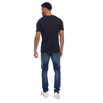 Navy - Back - Crosshatch Mens Kamet T-Shirt