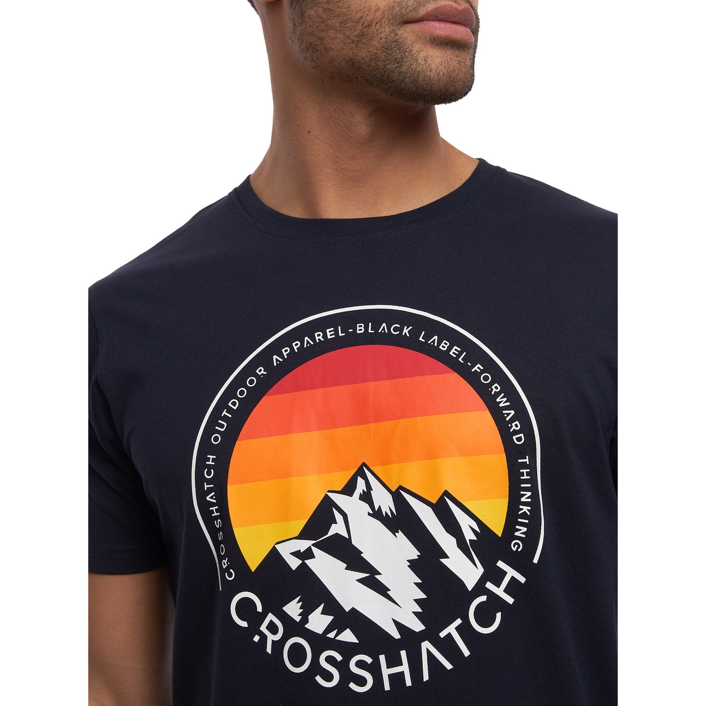 Navy - Lifestyle - Crosshatch Mens Kamet T-Shirt
