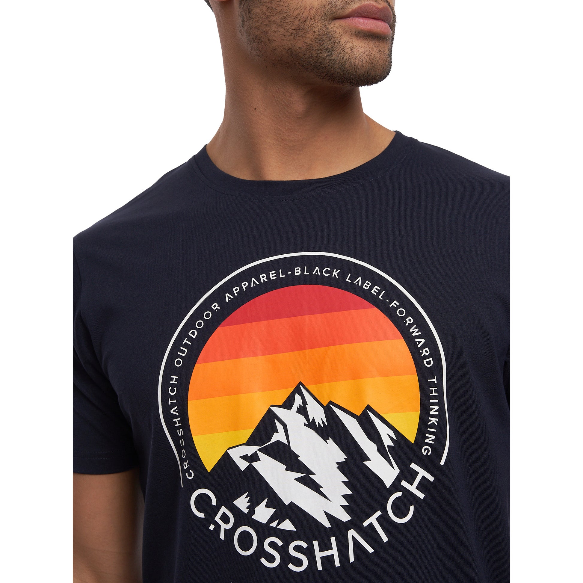 Navy - Lifestyle - Crosshatch Mens Kamet T-Shirt