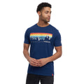 Navy - Side - Crosshatch Mens Chamlang Marl T-Shirt